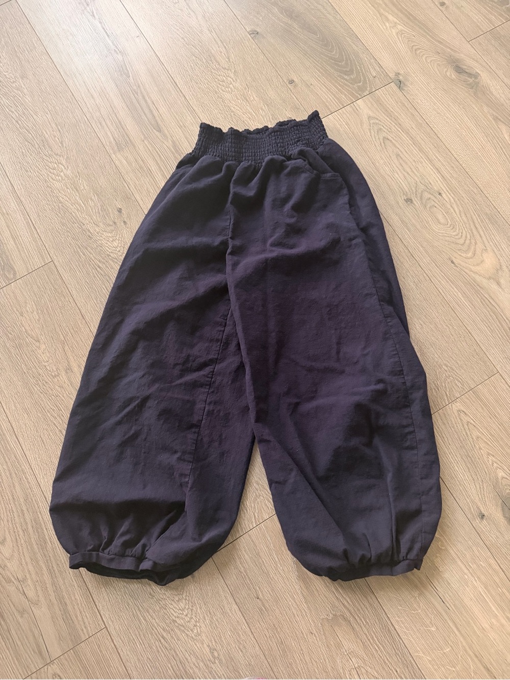 Women’s Elastic Waist Balloon Pants - Navy Blue Size Small Hippie
